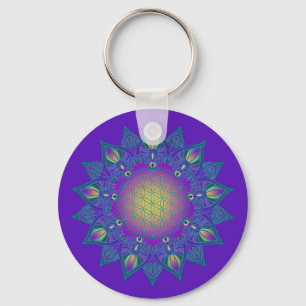 Blume des Lebens - Indischer Mandala 3 Schlüsselanhänger