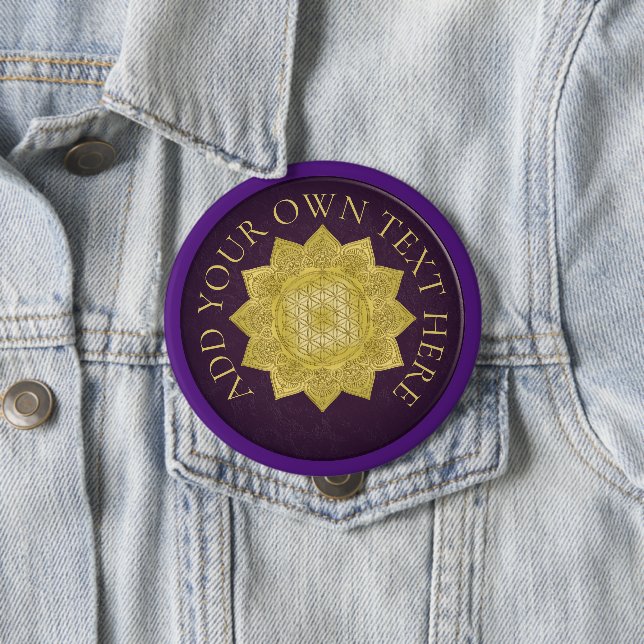 Blume des Lebens - Indischer Mandala 4 Button (Beispiel)