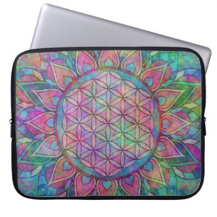 Blume des Lebens - Indischer Mandala 7c Laptopschutzhülle