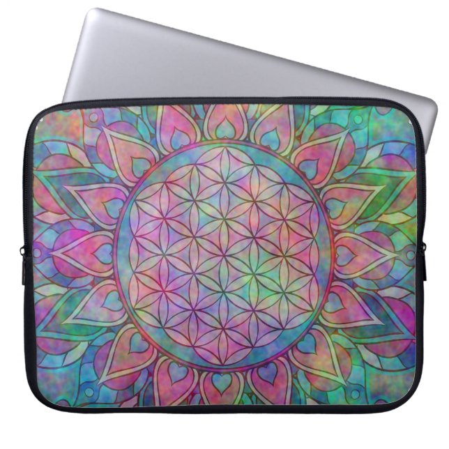 Blume des Lebens - Indischer Mandala 7c Laptopschutzhülle (Vorderseite)