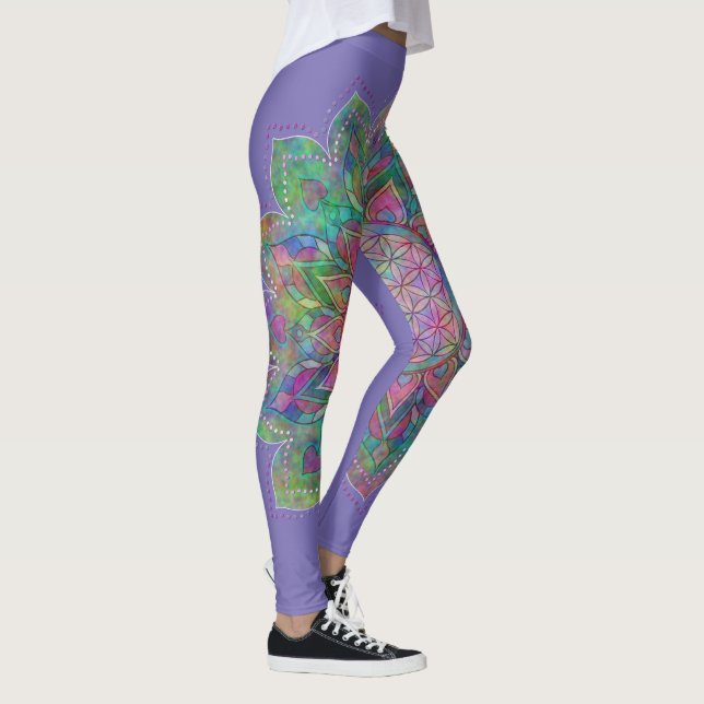 Blume des Lebens - Indischer Mandala 7c Leggings (Rechts)