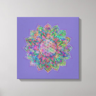 Blume des Lebens - Indischer Mandala 7c Leinwanddruck