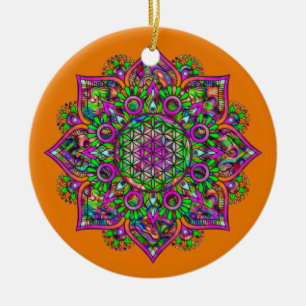 Blume des Lebens - Indisches Mandala 1 Keramik Ornament