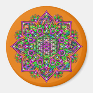 Blume des Lebens - Indisches Mandala 1 Magnet