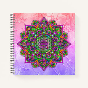 Blume des Lebens - Indisches Mandala 1 Notizbuch