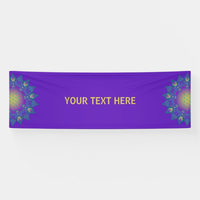 Blume des Lebens - Indisches Mandala 3 Banner (Horizontal)