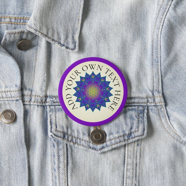 Blume des Lebens - Indisches Mandala 3 Button (Beispiel)