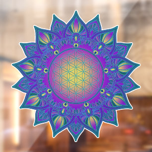 Blume des Lebens - Indisches Mandala 3 Fensteraufkleber