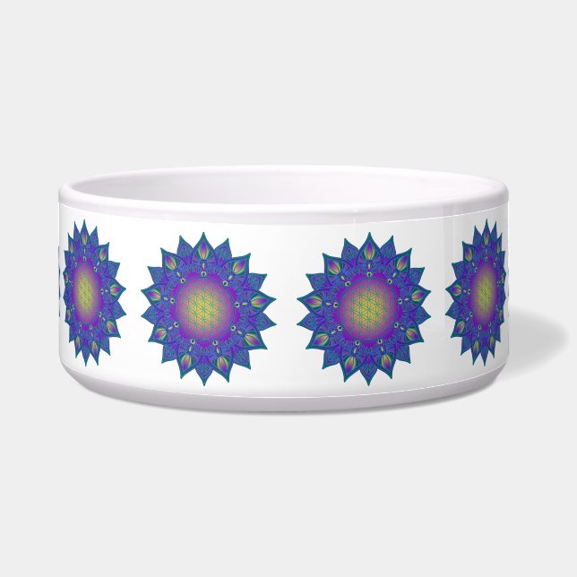 Blume des Lebens - Indisches Mandala 3 Napf (Vorderseite)