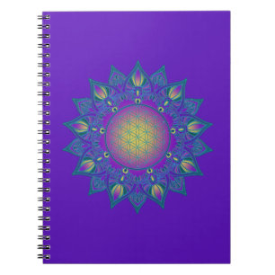 Blume des Lebens - Indisches Mandala 3 Notizblock