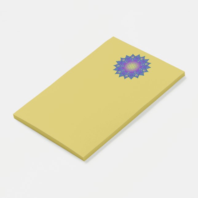 Blume des Lebens - Indisches Mandala 3 Post-it Klebezettel (angewinkelt)