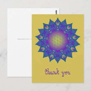 Blume des Lebens - Indisches Mandala 3 Postkarte