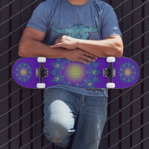Blume des Lebens - Indisches Mandala 3 Skateboard