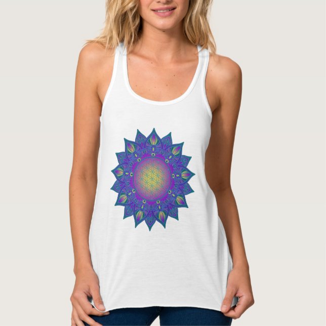 Blume des Lebens - Indisches Mandala 3 Tank Top (Vorderseite)