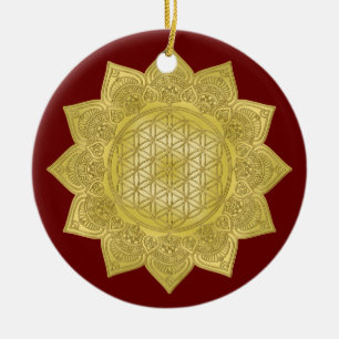 Blume des Lebens - Indisches Mandala 4 Keramik Ornament