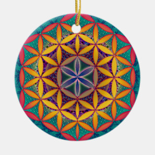 Blume des Lebens Keramik Ornament