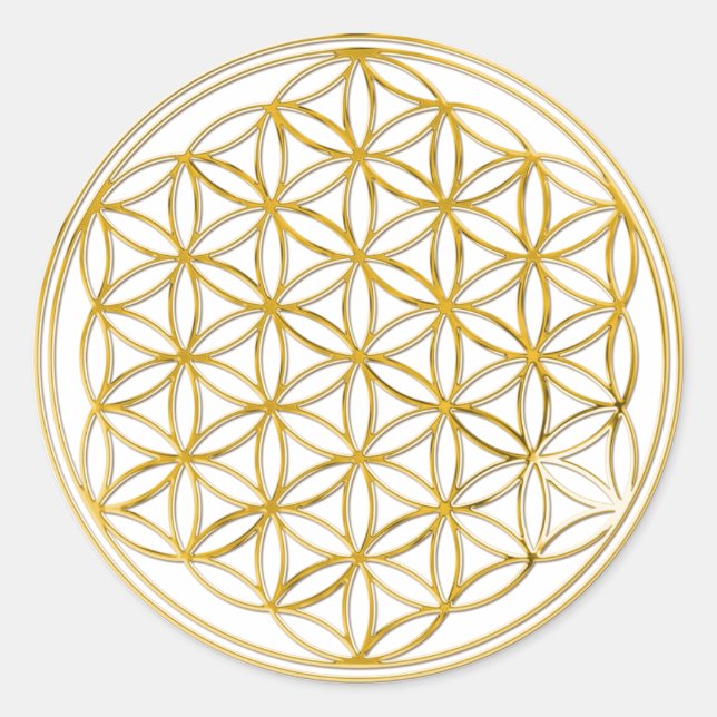 Blume des Lebens | klein Runder Aufkleber (Vorderseite)