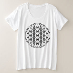 BLUME DES LEBENS - Kontur des Geometriezeichens "S Große Größe T-Shirt