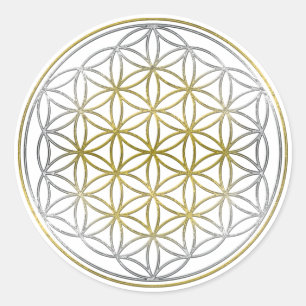 BLUME DES LEBENS / Lebensgefühl - BiColor Runder Aufkleber