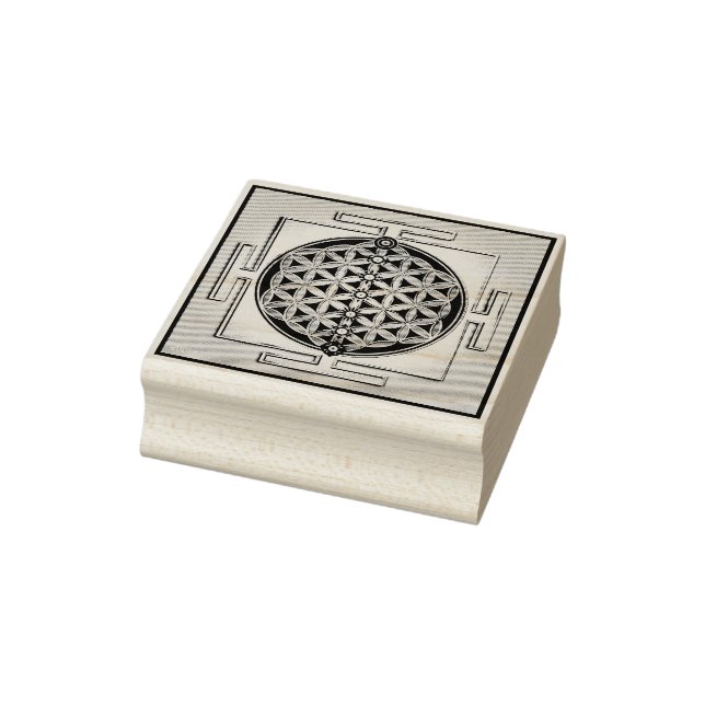 Blume des Lebens / Lebensgefühl - Chakra Yantra Gummistempel (Stempel)