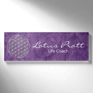 Blume des Lebens / Lebensgefühl - glänzender Krist Namenschild