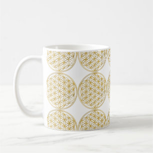 Blume des Lebens / Lebensgefühl - Gold Kaffeetasse