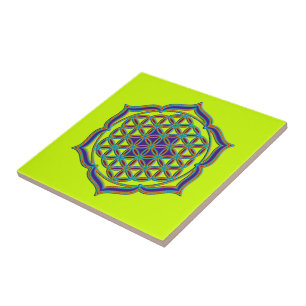 Blume des Lebens / Lebensgefühl - Lotus Contour Fliese