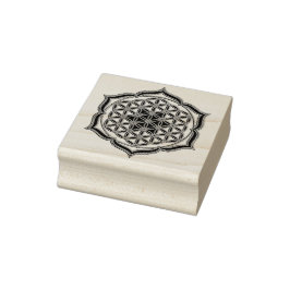 Blume des Lebens / Lebensgefühl - Lotus-Kontur Gummistempel