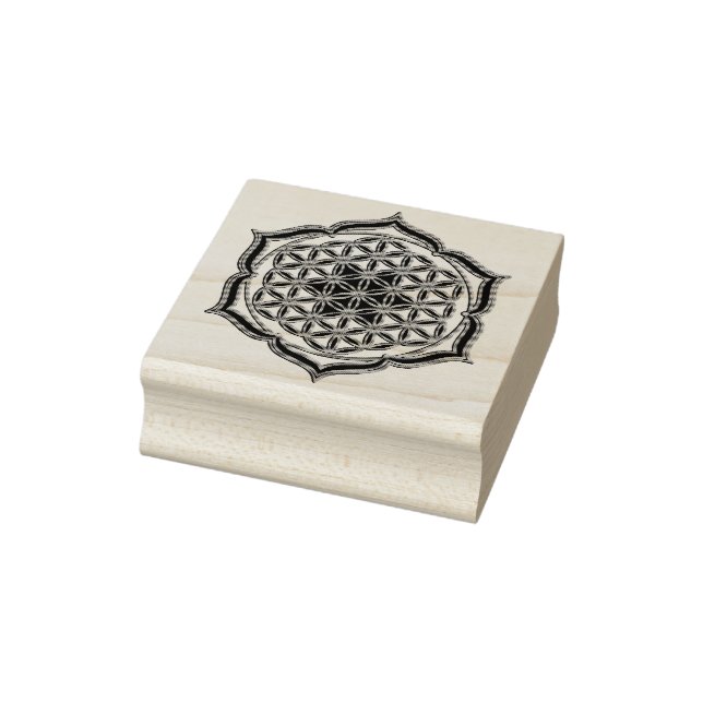 Blume des Lebens / Lebensgefühl - Lotus-Kontur Gummistempel (Stempel)
