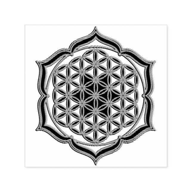 Blume des Lebens / Lebensgefühl - Lotus-Kontur Permastempel (Design)