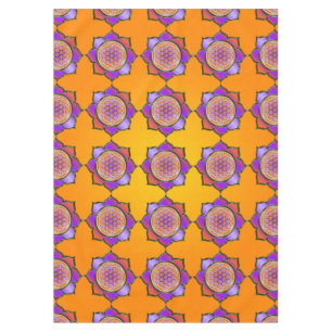 Blume des Lebens / Lebensgefühl - Lotus orange Tischdecke