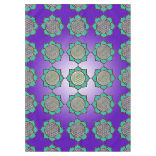 Blume des Lebens / Lebensgefühl - Lotus türkis Tischdecke