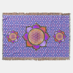 Blume des Lebens / Lebensgefühl - Lotus violet Decke