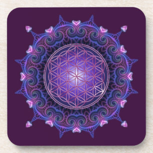 BLUME DES LEBENS / Lebensgefühl - Mandala I Getränkeuntersetzer