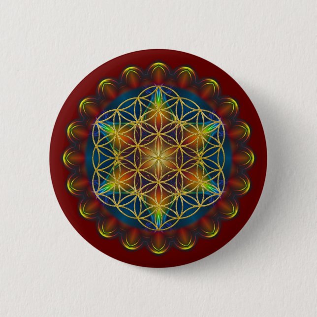 BLUME DES LEBENS / Lebensgefühl - Mandala III Button (Vorderseite)