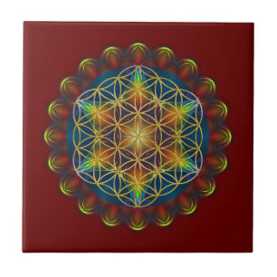 BLUME DES LEBENS / Lebensgefühl - Mandala III Fliese