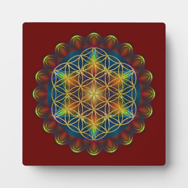 BLUME DES LEBENS / Lebensgefühl - Mandala III Fotoplatte (Vorderseite)