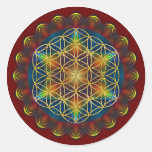 BLUME DES LEBENS / Lebensgefühl - Mandala III Runder Aufkleber