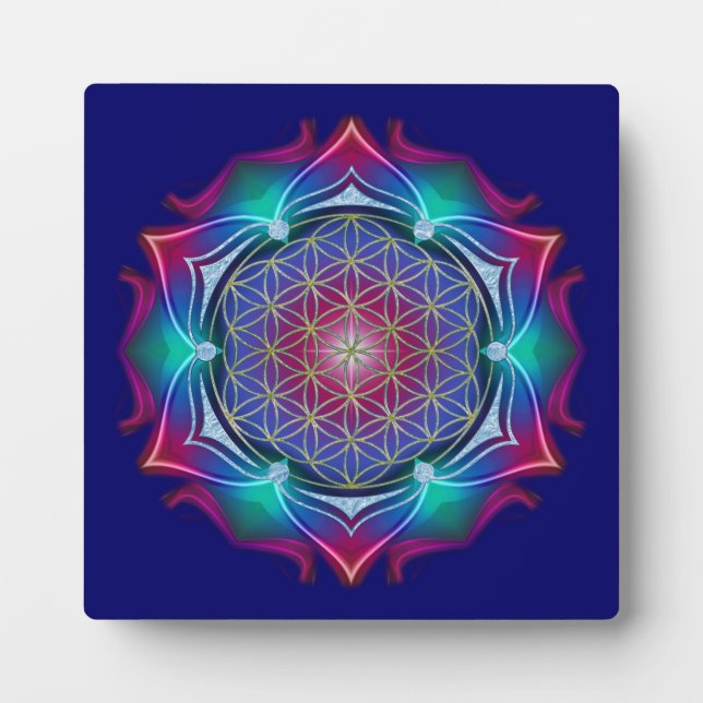 BLUME DES LEBENS / Lebensgefühl - Mandala IV Fotoplatte (Vorderseite)