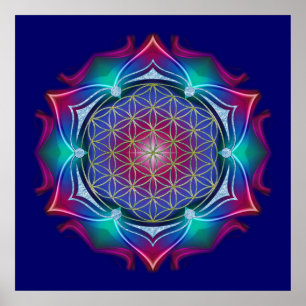BLUME DES LEBENS / Lebensgefühl - Mandala IV Poster