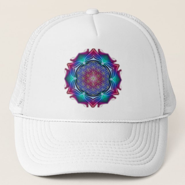 BLUME DES LEBENS / Lebensgefühl - Mandala IV Truckerkappe (Vorderseite)