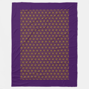 Blume des Lebens / Lebensgefühl - Muster Gold Fleecedecke