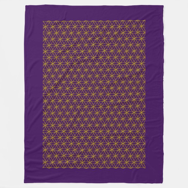 Blume des Lebens / Lebensgefühl - Muster Gold Fleecedecke (Vorderseite)