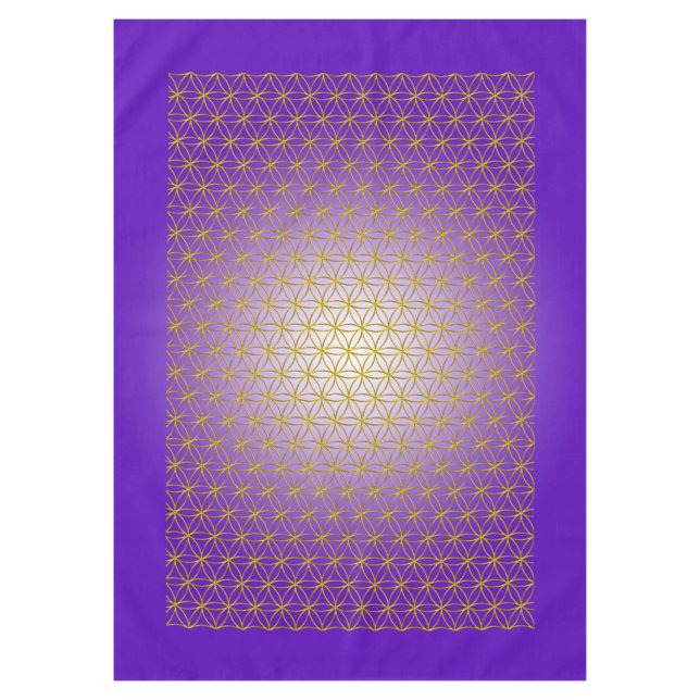 Blume des Lebens / Lebensgefühl - Muster Gold Tischdecke (Vorderseite)