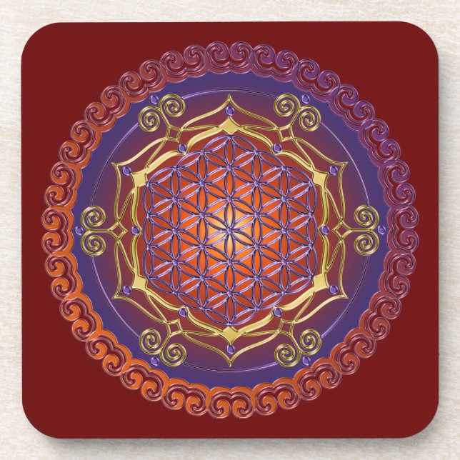 BLUME DES LEBENS / Lebensgefühl - Ornament I Getränkeuntersetzer (Vorderseite)