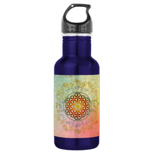 Blume des Lebens / Lebensgefühl - Ornament IV BG Trinkflasche