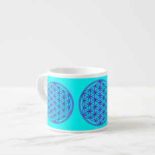 Blume des Lebens / Lebensgefühl - pinkblau Espressotasse