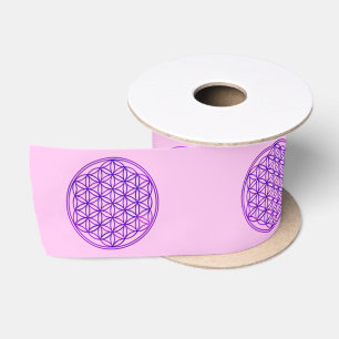 Blume des Lebens / Lebensgefühl - pinkblau Satinband