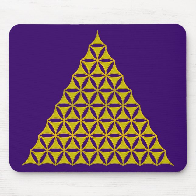 Blume des Lebens / Lebensgefühl - Pyramide Mousepad (Vorne)