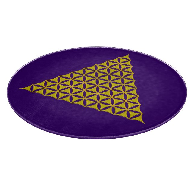 Blume des Lebens / Lebensgefühl - Pyramide Schneidebrett (Ecke)